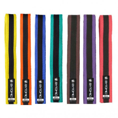 Karate Bytomic White Martial Arts Belt With Coloured Stripe 